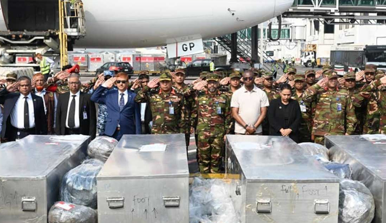 ৬ বাংলাদেশি শান্তিরক্ষীর জানাজা রোববার, সামরিক মর্যাদায় দাফন হবে