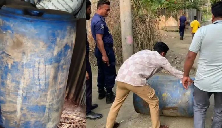 বিএনপি নেতার গোয়ালঘরে মিললো ড্রামভর্তি পেট্রোল