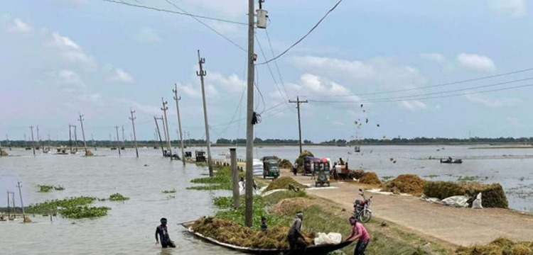 হাওরাঞ্চলে বন্যা পরিস্থিতি উন্নতির দিকে, পাঁচ নদীর পানি বিপৎসীমার ওপর