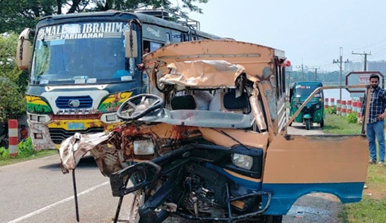 সুনামগঞ্জে বাস ও লেগুনার সংঘর্ষে নিহত ২
