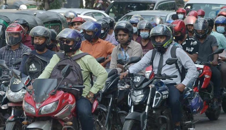 মোটরসাইকেলের সামনেও বসছে নম্বর প্লেট