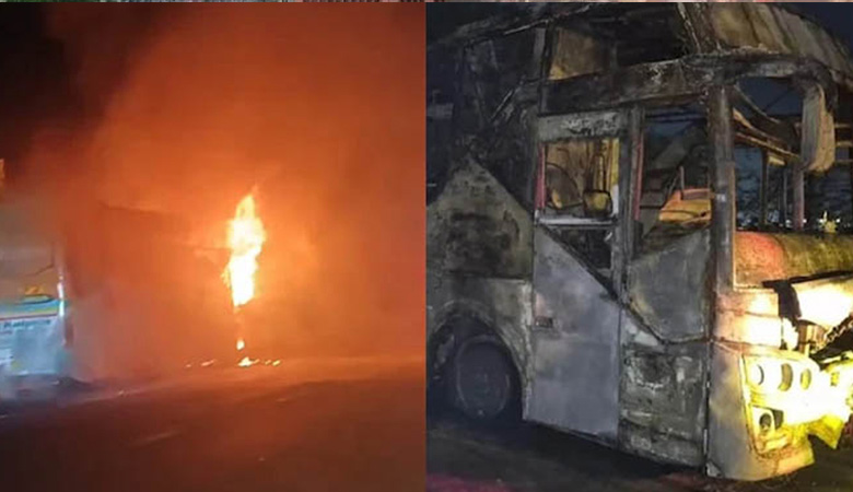 পোড়া গন্ধ পেয়েও থামাননি চালক, আগুনে প্রাণ গেল ৯ জনের