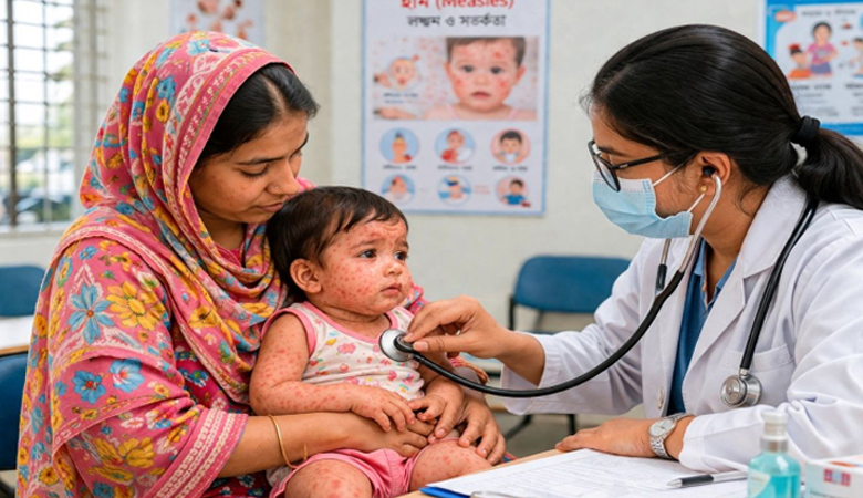 হামের উপসর্গে ২৪ ঘণ্টায় ৫ জনের মৃত্যু, শনাক্ত ১১৮৩