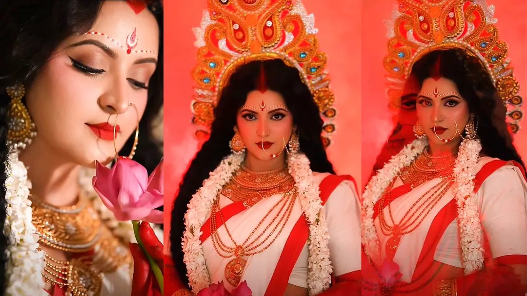 দুর্গার সাজে পরীমনি
